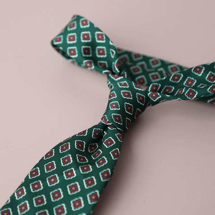 Corbata elegante retro con estampado floral para hombre