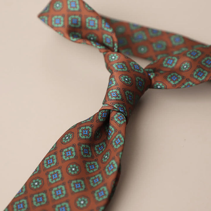 Corbata elegante retro con estampado floral para hombre