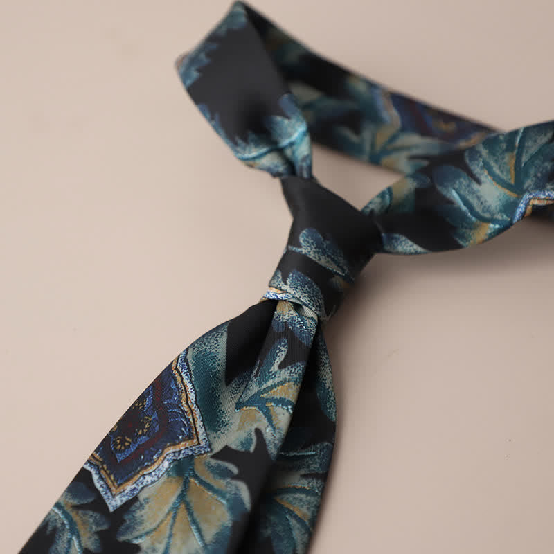 Corbata elegante retro con estampado floral para hombre