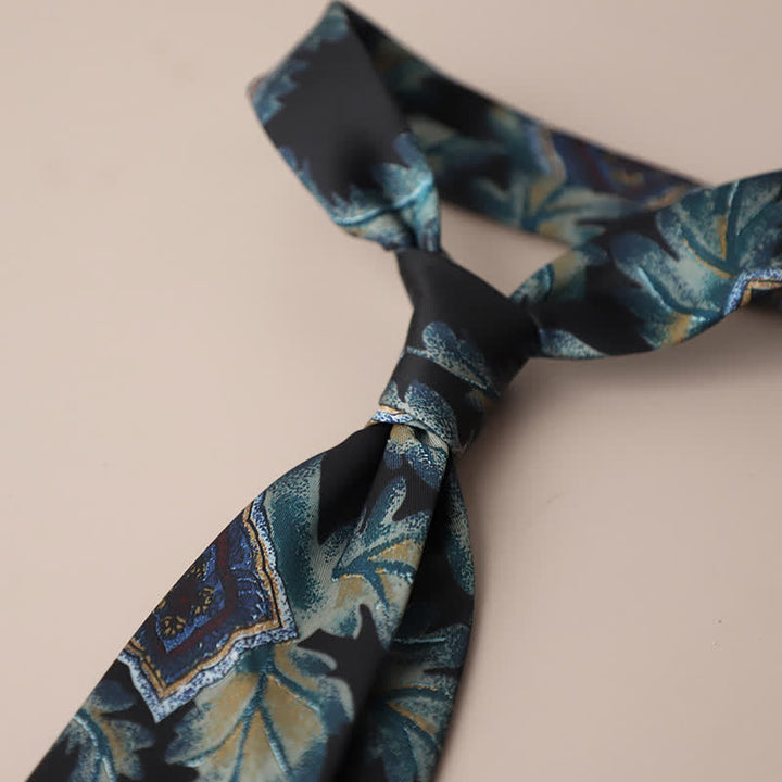 Corbata elegante retro con estampado floral para hombre