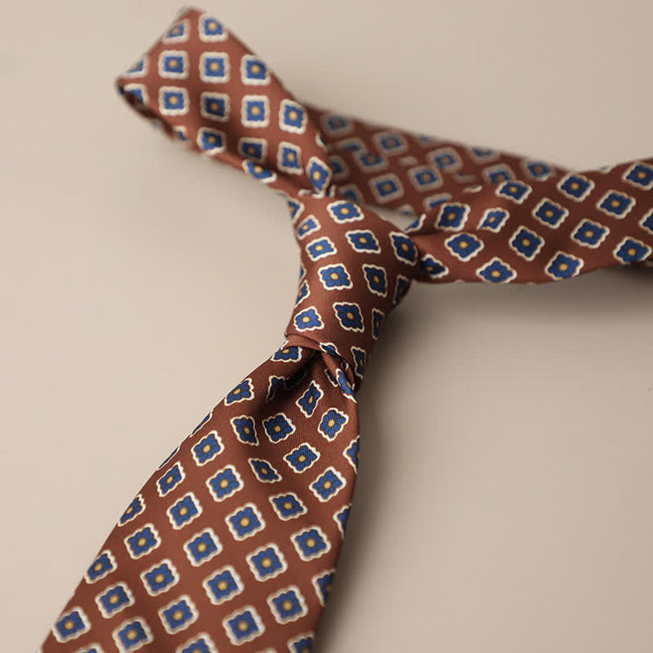 Corbata elegante retro con estampado floral para hombre