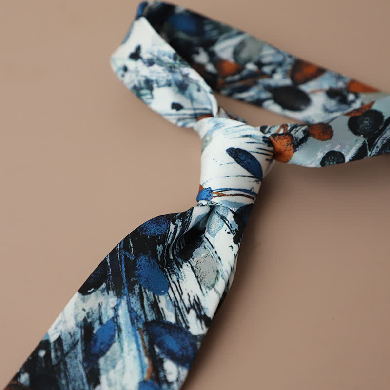 Corbata elegante retro con estampado floral para hombre