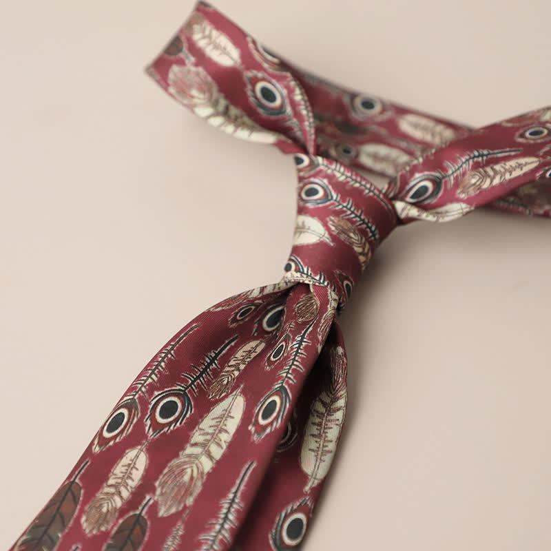 Corbata elegante retro con estampado floral para hombre