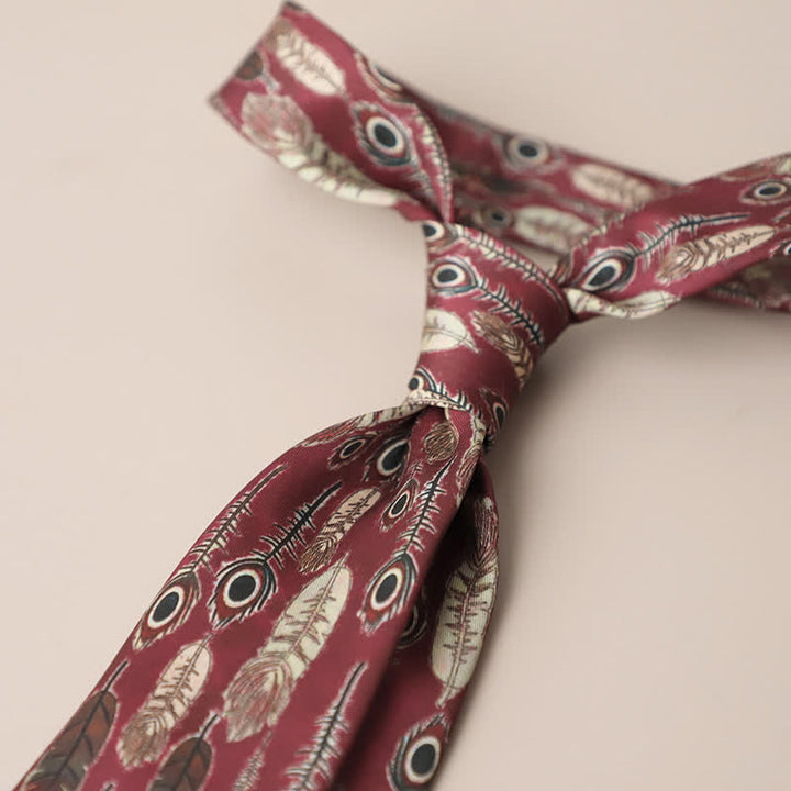 Corbata elegante retro con estampado floral para hombre