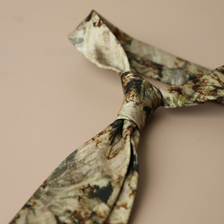 Corbata elegante retro con estampado floral para hombre