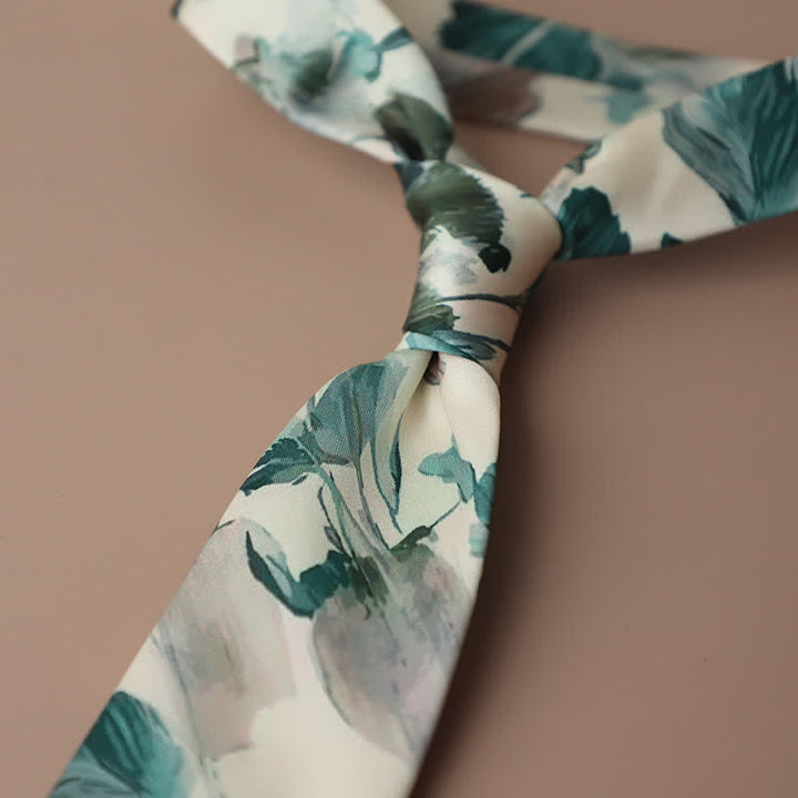 Corbata elegante retro con estampado floral para hombre