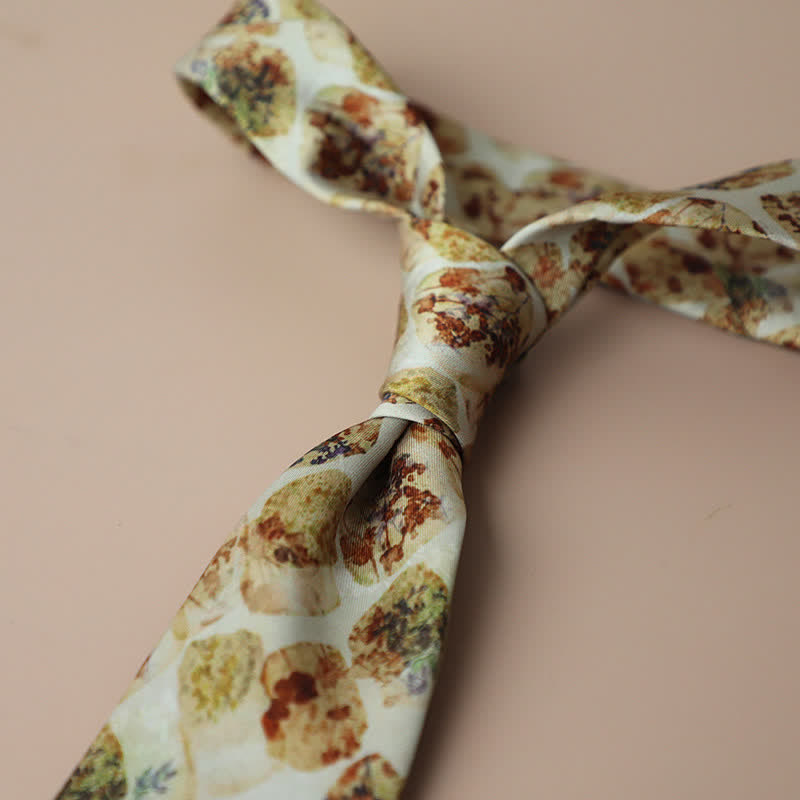 Corbata elegante retro con estampado floral para hombre