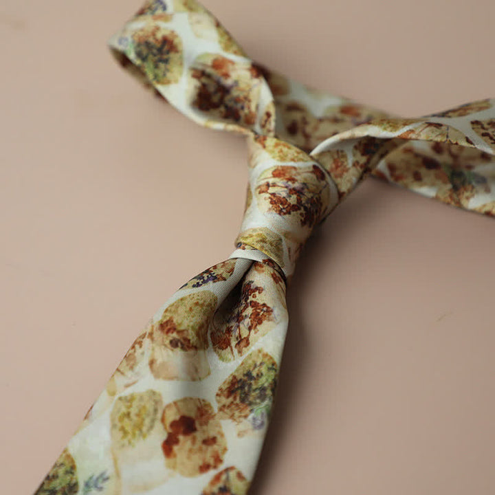Corbata elegante retro con estampado floral para hombre