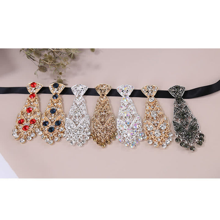 Corbata corta con cristales y diamantes de imitación para hombre, corbata de boda con purpurina