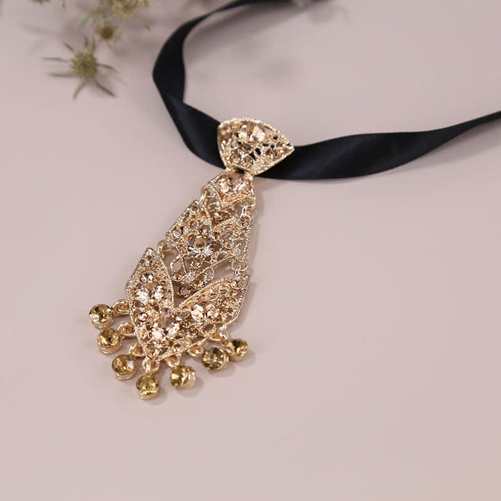 Corbata corta con cristales y diamantes de imitación para hombre, corbata de boda con purpurina
