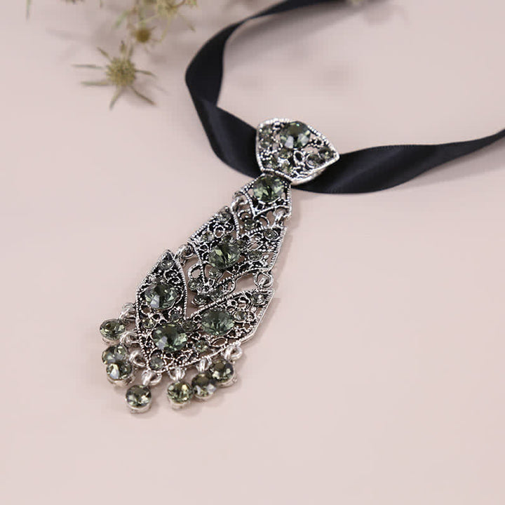 Corbata corta con cristales y diamantes de imitación para hombre, corbata de boda con purpurina