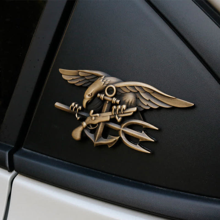 Adhesivo metálico para coche con la insignia del tridente de los Navy Seals