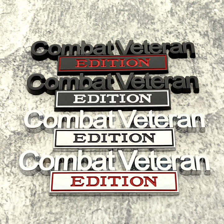 Insignia adhesiva de metal para automóvil de edición de veterano de combate.