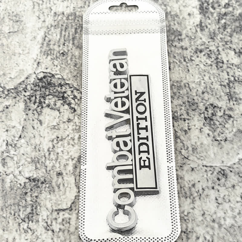 Insignia adhesiva de metal para automóvil de edición de veterano de combate.