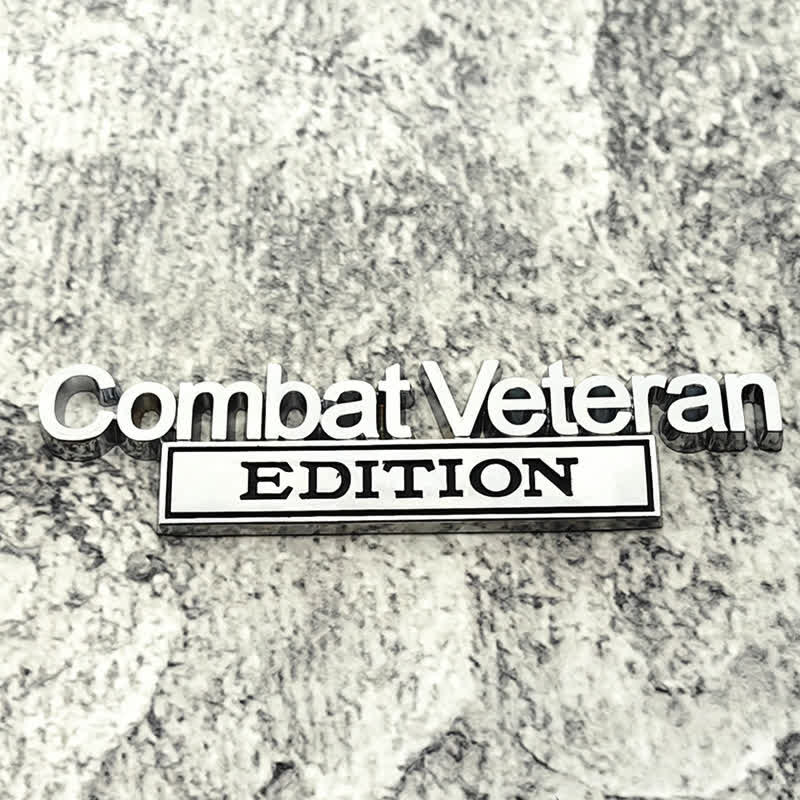 Insignia adhesiva de metal para automóvil de edición de veterano de combate.