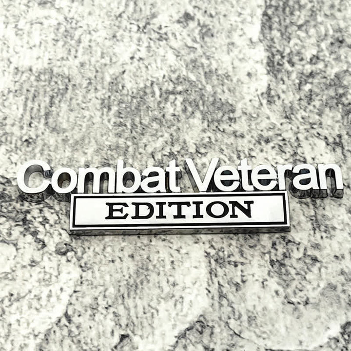 Insignia adhesiva de metal para automóvil de edición de veterano de combate.
