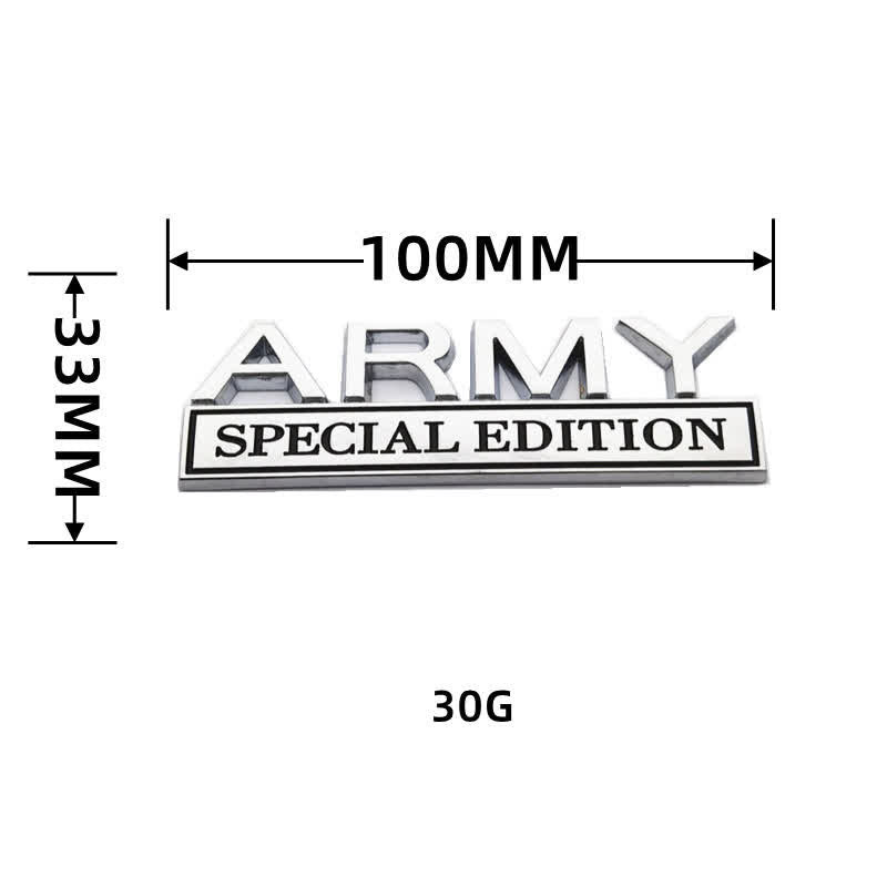 Insignia adhesiva de metal para coche de la EDICIÓN ESPECIAL DEL EJÉRCITO
