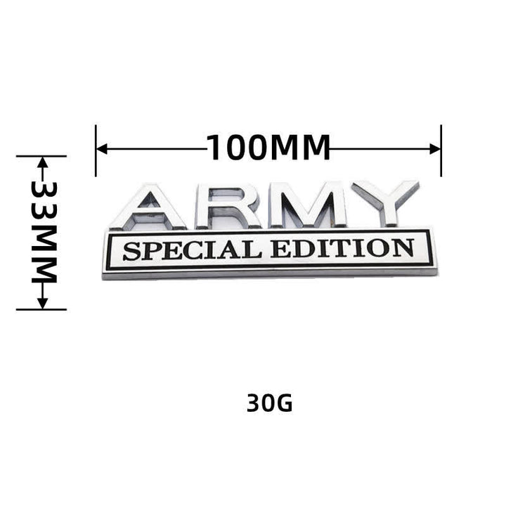 Insignia adhesiva de metal para coche de la EDICIÓN ESPECIAL DEL EJÉRCITO
