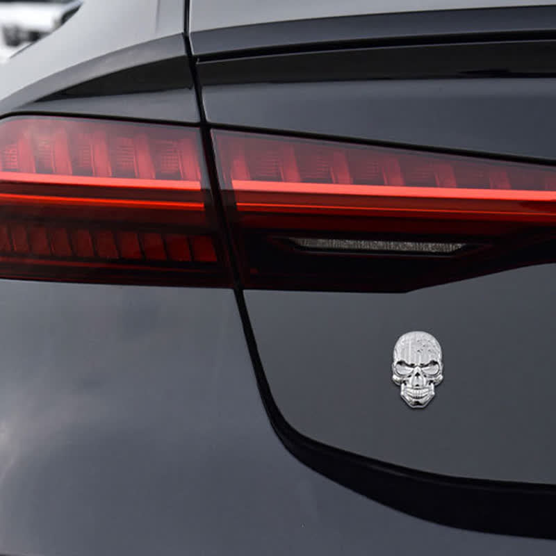 Pegatina de metal con bandera estadounidense y calavera para coche
