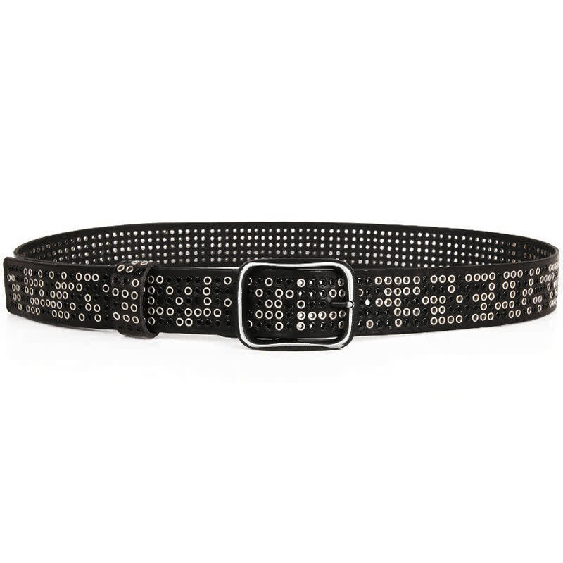 Cinturón de cuero estilo vaquero punk de metal pesado con tachuelas unisex