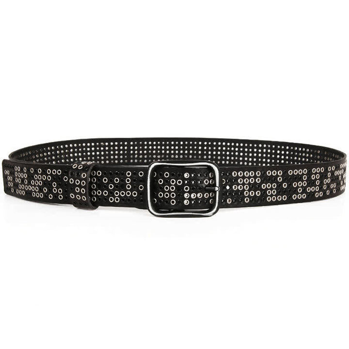 Cinturón de cuero estilo vaquero punk de metal pesado con tachuelas unisex