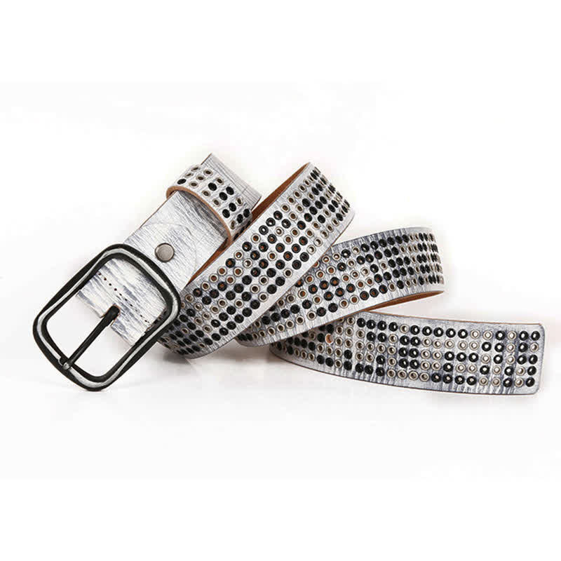 Cinturón de cuero estilo vaquero punk de metal pesado con tachuelas unisex