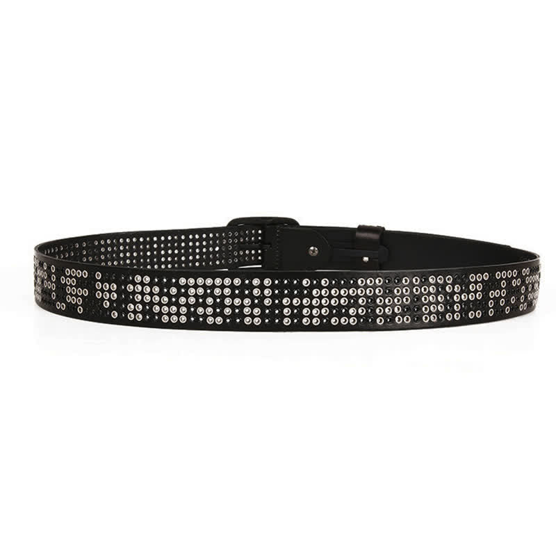 Cinturón de cuero estilo vaquero punk de metal pesado con tachuelas unisex