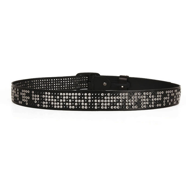 Cinturón de cuero estilo vaquero punk de metal pesado con tachuelas unisex