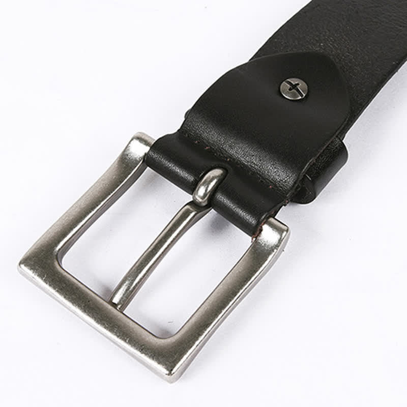 Cinturón de cuero unisex con tachuelas cruzadas y cabeza de calavera