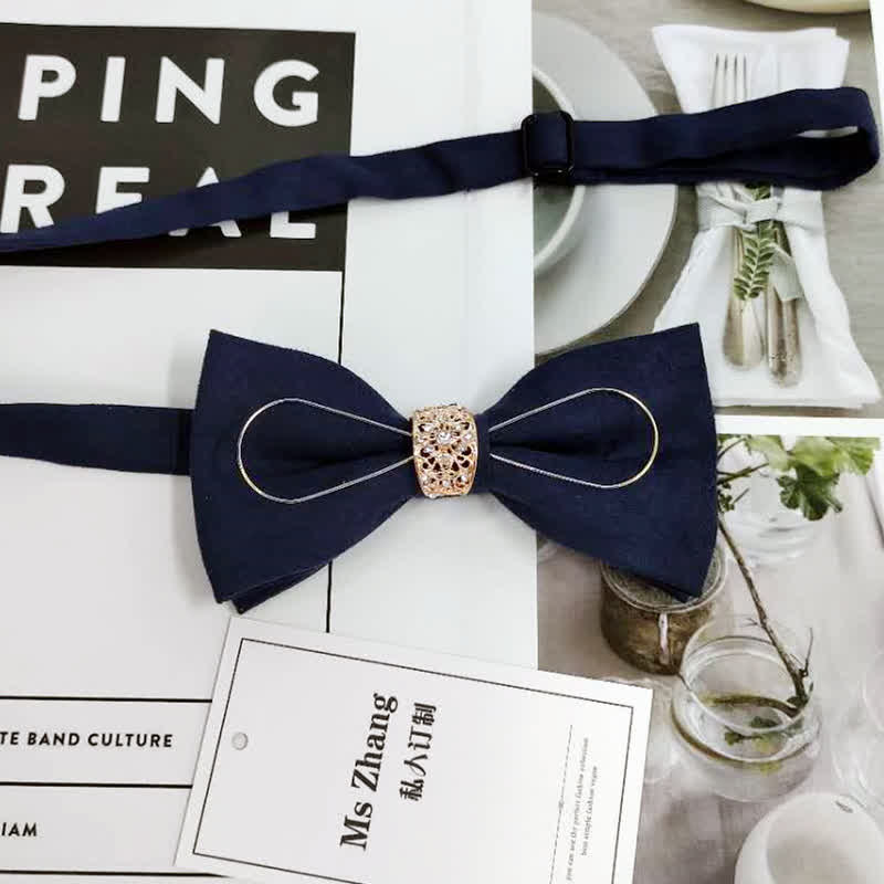 Pajarita para traje de novio formal con decoración dorada para hombre
