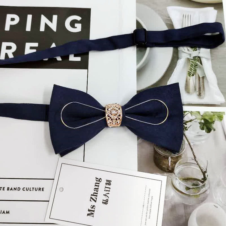 Pajarita para traje de novio formal con decoración dorada para hombre