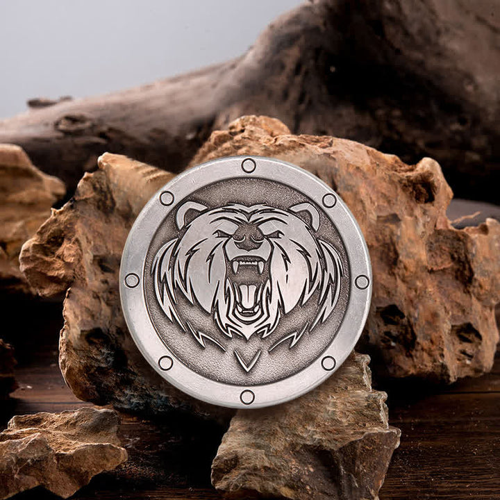 Cinturón de cuero con hebilla de cabeza de tigre estilo punk redondo para hombre