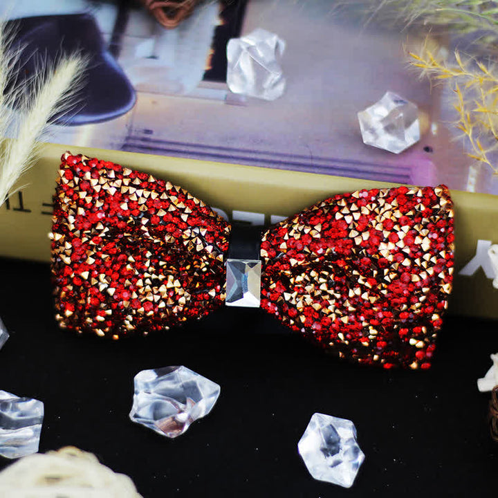 Pajarita de lujo con cuentas de cristal y diamantes de imitación para hombre