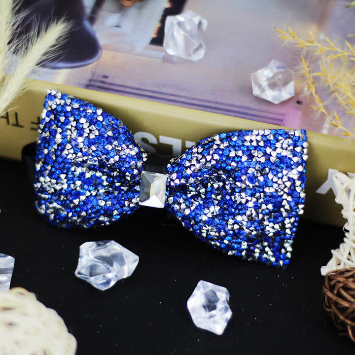 Pajarita de lujo con cuentas de cristal y diamantes de imitación para hombre