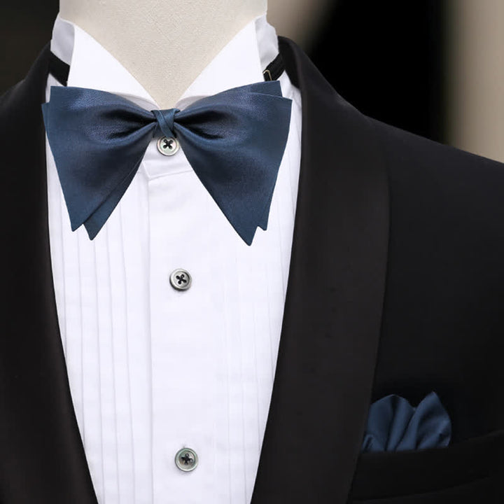 Pajarita de boda elegante de gran tamaño con punta para hombre