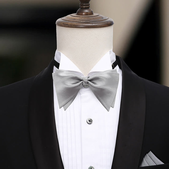 Pajarita de boda elegante de gran tamaño con punta para hombre