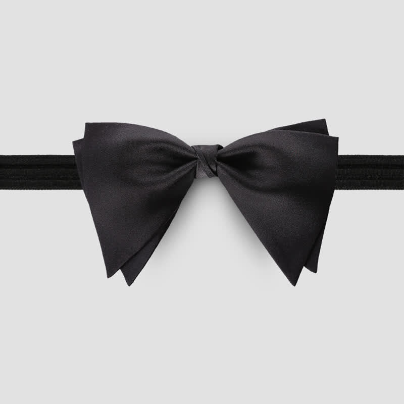 Pajarita de boda elegante de gran tamaño con punta para hombre