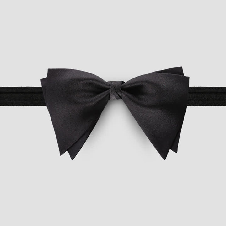 Pajarita de boda elegante de gran tamaño con punta para hombre
