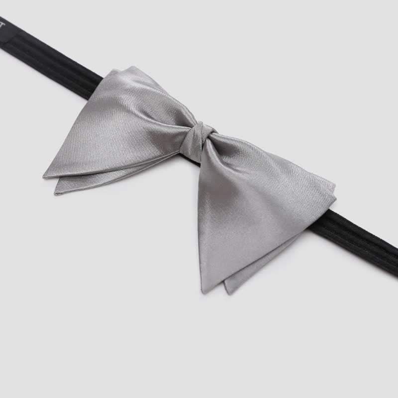 Pajarita de boda elegante de gran tamaño con punta para hombre