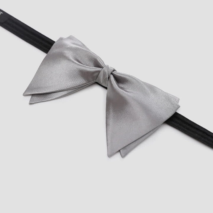 Pajarita de boda elegante de gran tamaño con punta para hombre