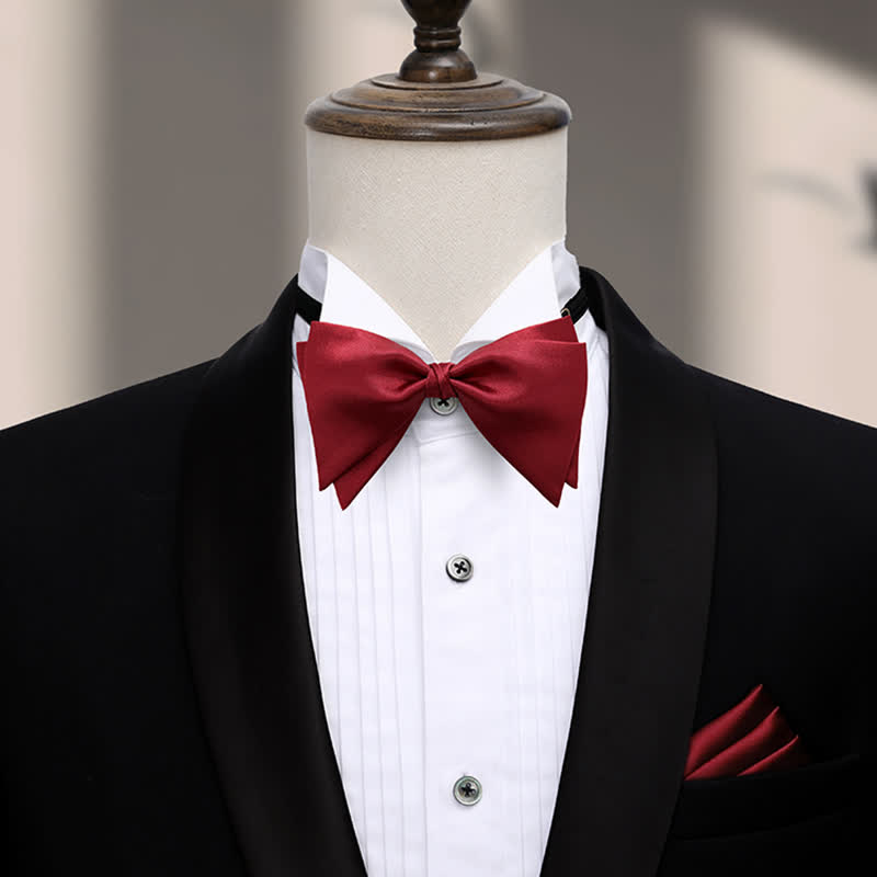 Pajarita de boda elegante de gran tamaño con punta para hombre