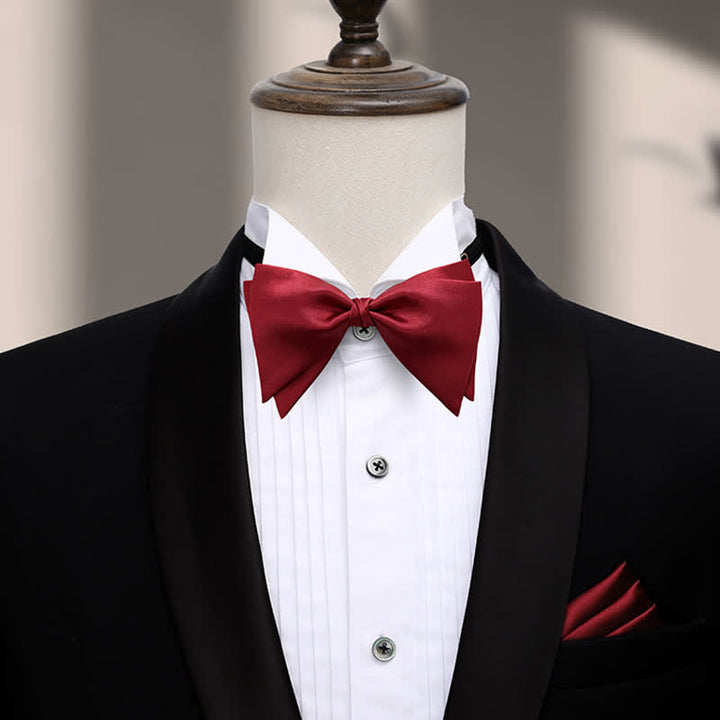 Pajarita de boda elegante de gran tamaño con punta para hombre