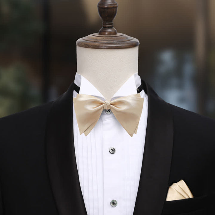 Pajarita de boda elegante de gran tamaño con punta para hombre
