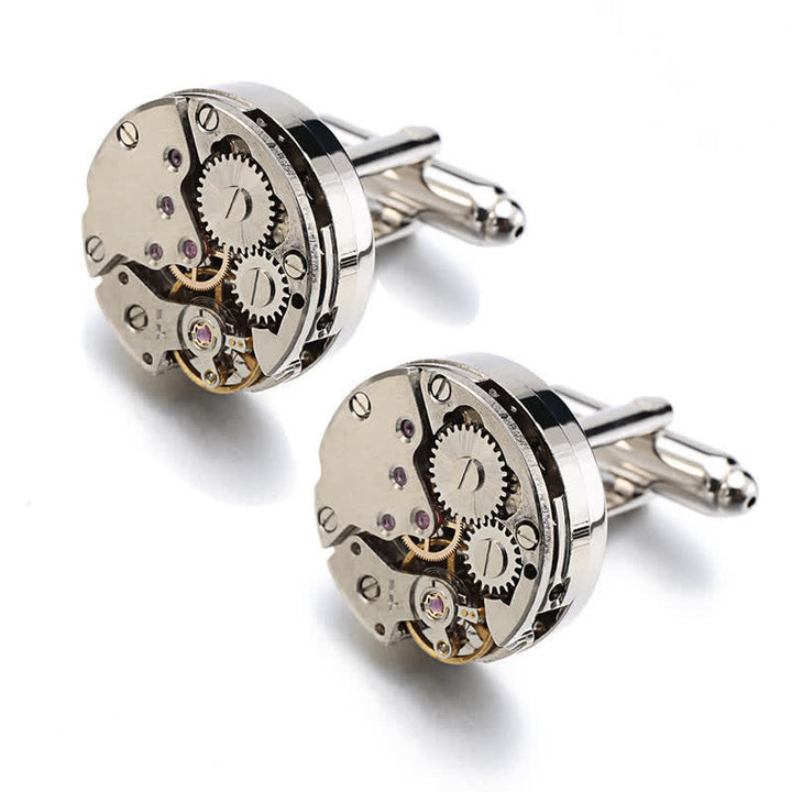 Gemelos Steampunk con mecanismo de relojería para hombre.