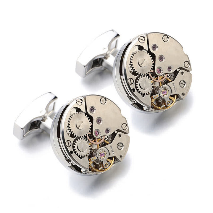 Gemelos Steampunk con mecanismo de relojería para hombre.