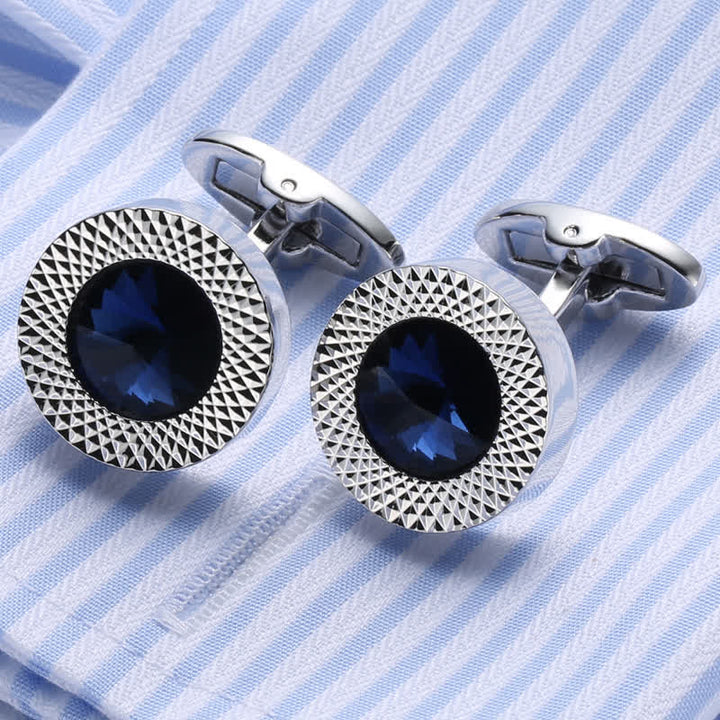 Gemelos de cristal con piedras preciosas para hombre.