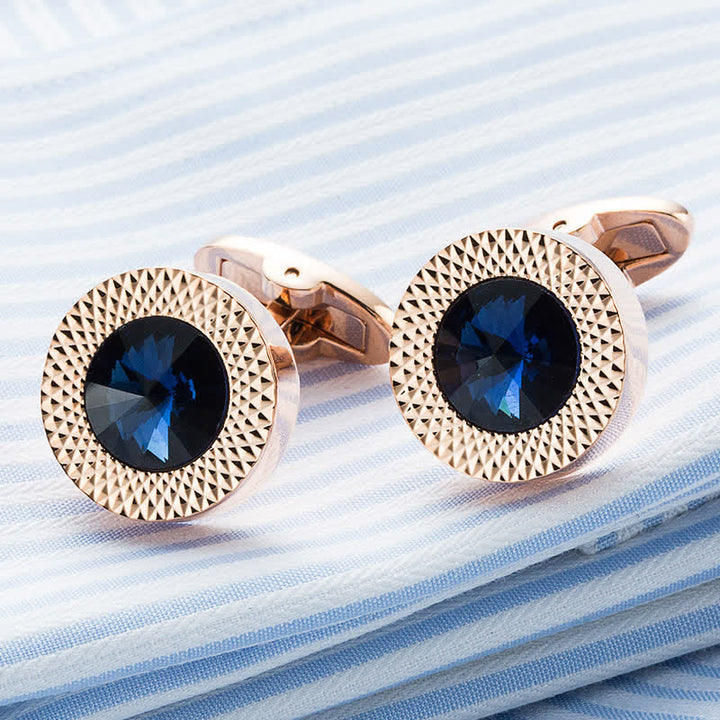Gemelos de cristal con piedras preciosas para hombre.