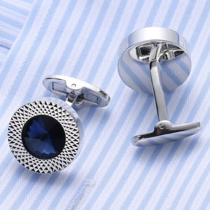 Gemelos de cristal con piedras preciosas para hombre.