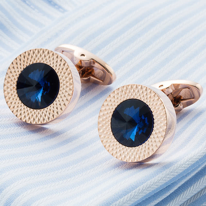 Gemelos de cristal con piedras preciosas para hombre.