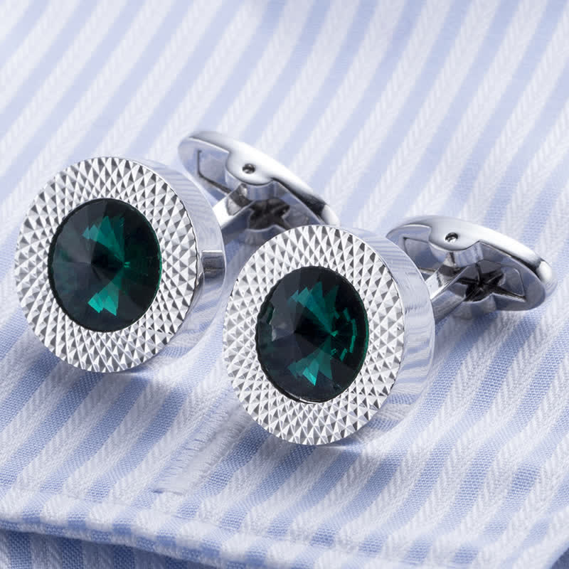 Gemelos de cristal con piedras preciosas para hombre.
